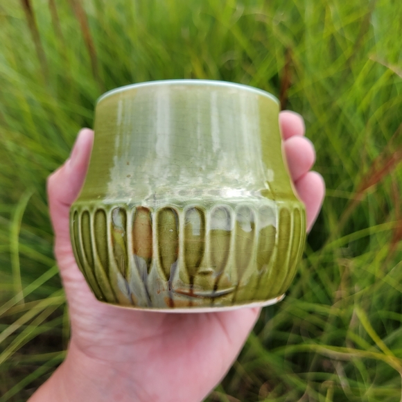 Vintage Other - Vintage ~ MCM Green Vase Planter ~ Japan ~ Boho Vibe ~ Art Deco-ish ~ Nice!